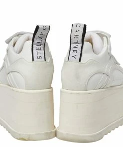 Coupon 🛒 Stella McCartney White Faux Leather And Suede Eclypse Platform 👟 Sneakers Size 36.5 For 👩 Women 💯 -Stella McCartney Shop luxury women stella mccartney used shoes p368436 004