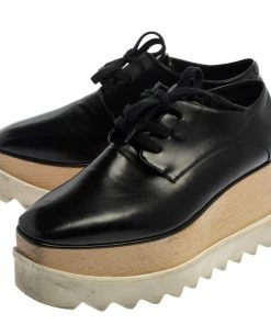 Budget 🛒 Stella McCartney Black Faux Leather Elyse Platform Derby Size 35 For 👩 Women ⭐ -Stella McCartney Shop luxury women stella mccartney used shoes p368482 005