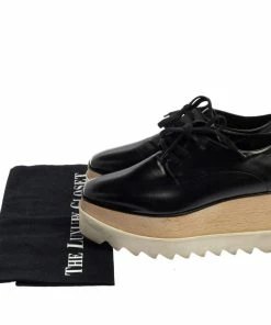 Budget 🛒 Stella McCartney Black Faux Leather Elyse Platform Derby Size 35 For 👩 Women ⭐ -Stella McCartney Shop luxury women stella mccartney used shoes p368482 007