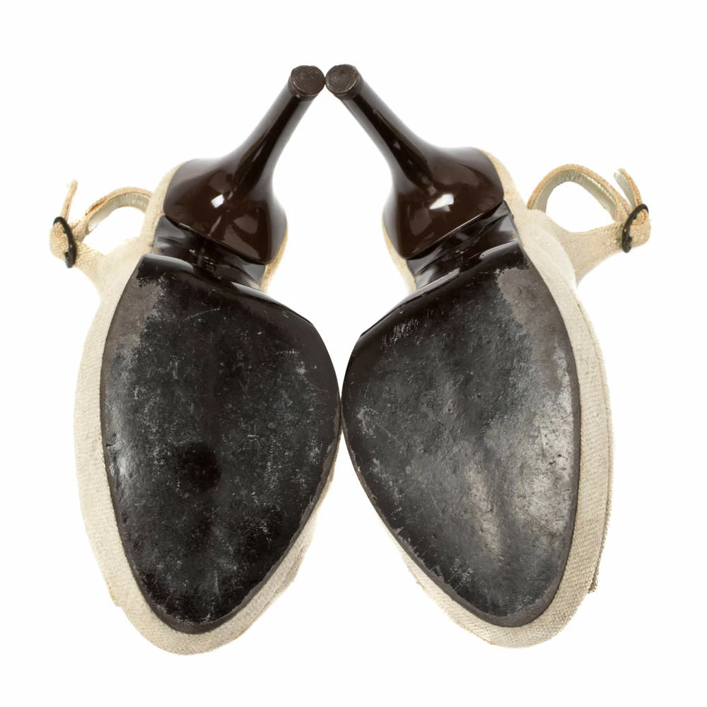 Discount ๐ Stella McCartney White Canvas Bow Peep Toe Slingback ๐ฉด Sandals Size 39 For ๐ฉ Women ๐ 8 Discount ๐ Stella McCartney White Canvas Bow Peep Toe Slingback ๐ฉด Sandals Size 39 For ๐ฉ Women ๐ - Image 6