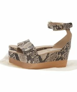 Best Pirce ✨ Stella McCartney Beige Faux Python Ankle Strap Wedges Size 40 For 👩 Women ⌛ -Stella McCartney Shop luxury women stella mccartney used shoes p372 011