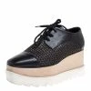 Best reviews of 🥰 Stella McCartney Black Woven Faux Leather Elyse Platform Derby 👟 Sneakers Size 37 For 👩 Women 🎉 -Stella McCartney Shop luxury women stella mccartney used shoes p372071 002