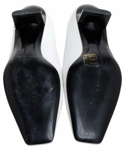 Deals ❤️ Stella McCartney White Faux Leather Percy Mary Jane Square Toe Pump Size 36 For 👩 Women 🌟 -Stella McCartney Shop luxury women stella mccartney used shoes p373081 008