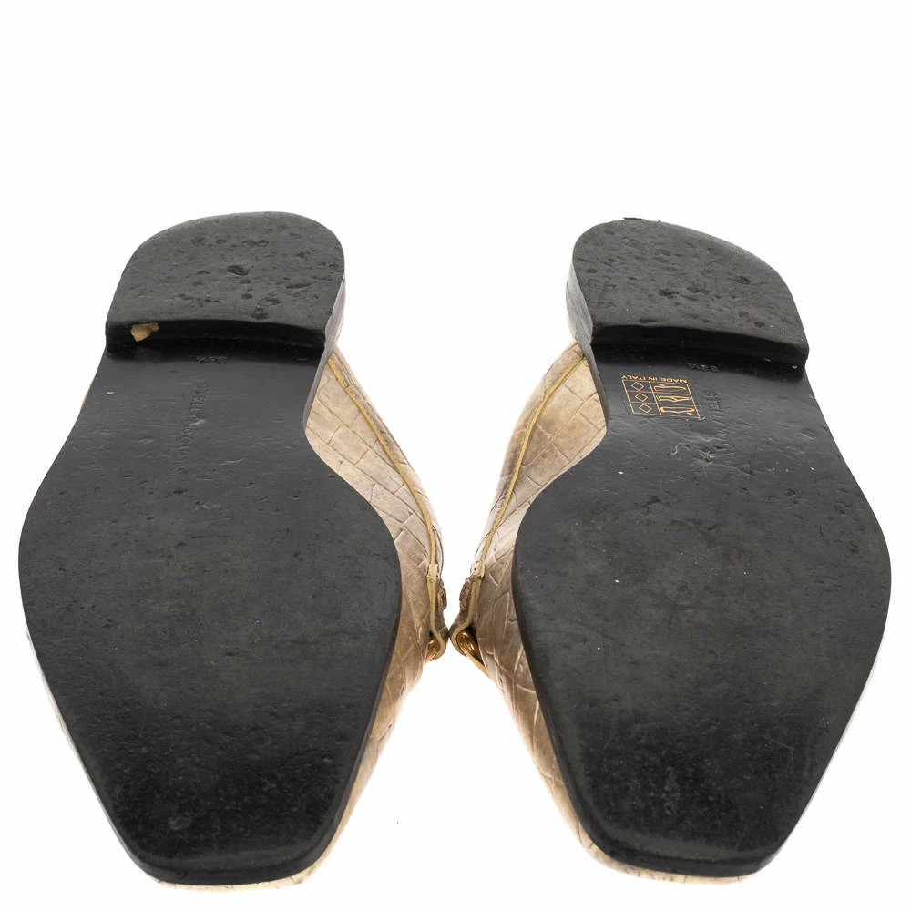 Deals ⭐ Stella McCartney Gold Faux Croc Embossed Leather Flat Mules Size 38.5 For 👩 Women ✨ 8 Deals ⭐ Stella McCartney Gold Faux Croc Embossed Leather Flat Mules Size 38.5 For 👩 Women ✨ - Image 6