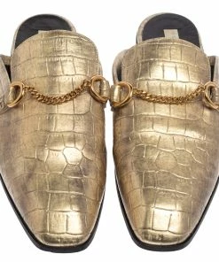 Deals ⭐ Stella McCartney Gold Faux Croc Embossed Leather Flat Mules Size 38.5 For 👩 Women ✨ 12 Deals ⭐ Stella McCartney Gold Faux Croc Embossed Leather Flat Mules Size 38.5 For 👩 Women ✨ -Stella McCartney Shop luxury women stella mccartney used shoes p381560 007