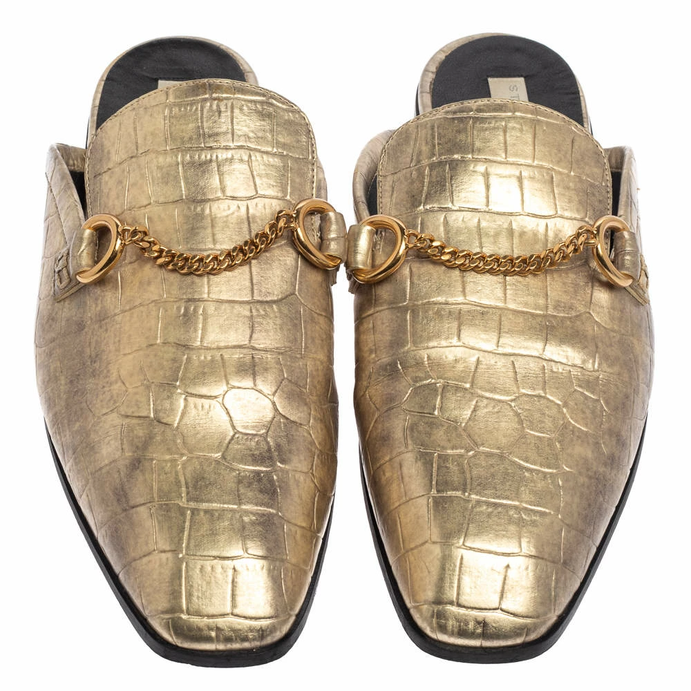 Deals ⭐ Stella McCartney Gold Faux Croc Embossed Leather Flat Mules Size 38.5 For 👩 Women ✨ 5 Deals ⭐ Stella McCartney Gold Faux Croc Embossed Leather Flat Mules Size 38.5 For 👩 Women ✨ - Image 3