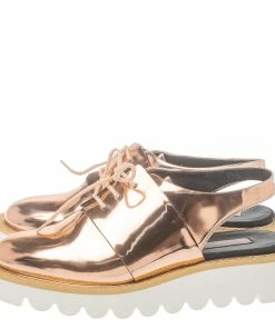 Deals 😀 Stella McCartney Metallic Rose Gold Patent Leather Slingback Mule 🩴 Sandals Size 36 For 👩 Women 🔔 -Stella McCartney Shop luxury women stella mccartney used shoes p383017 001
