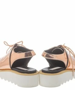 Deals 😀 Stella McCartney Metallic Rose Gold Patent Leather Slingback Mule 🩴 Sandals Size 36 For 👩 Women 🔔 -Stella McCartney Shop luxury women stella mccartney used shoes p383017 003