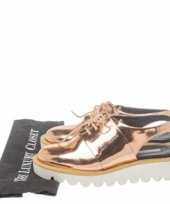 Deals 😀 Stella McCartney Metallic Rose Gold Patent Leather Slingback Mule 🩴 Sandals Size 36 For 👩 Women 🔔 -Stella McCartney Shop luxury women stella mccartney used shoes p383017 010
