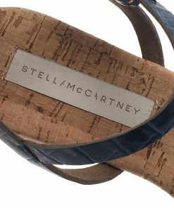 New 😍 Stella McCartney Blue Faux Croc Linda Flat 🩴 Sandals Size 41 For 👩 Women 🌟 -Stella McCartney Shop luxury women stella mccartney used shoes p38718 010