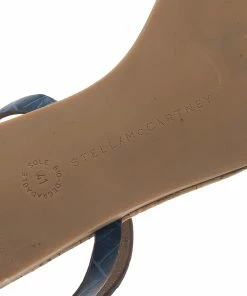 New 😍 Stella McCartney Blue Faux Croc Linda Flat 🩴 Sandals Size 41 For 👩 Women 🌟 -Stella McCartney Shop luxury women stella mccartney used shoes p38718 011