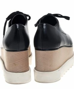 Coupon 🧨 Stella McCartney Black Faux Leather Elyse Platform 👟 Sneakers Size 37 For 👩 Women 🎁 -Stella McCartney Shop luxury women stella mccartney used shoes p389472 002