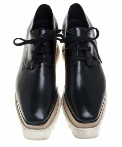 Coupon 🧨 Stella McCartney Black Faux Leather Elyse Platform 👟 Sneakers Size 37 For 👩 Women 🎁 -Stella McCartney Shop luxury women stella mccartney used shoes p389472 003