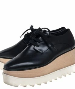 Coupon 🧨 Stella McCartney Black Faux Leather Elyse Platform 👟 Sneakers Size 37 For 👩 Women 🎁 -Stella McCartney Shop luxury women stella mccartney used shoes p389472 007