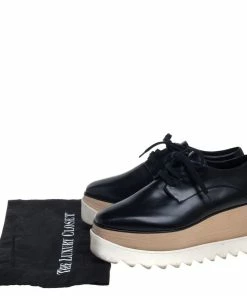 Coupon 🧨 Stella McCartney Black Faux Leather Elyse Platform 👟 Sneakers Size 37 For 👩 Women 🎁 -Stella McCartney Shop luxury women stella mccartney used shoes p389472 008