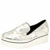 Discount ✨ Stella McCartney Metallic Silver Faux Leather Binx Star Platform Slip On 👟 Sneakers Size 41 For 👩 Women ✨ -Stella McCartney Shop luxury women stella mccartney used shoes p392377 004