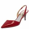 Outlet ⌛ Stella McCartney Red Faux Patent Leather Slingback Pointed Toe 🩴 Sandals Size 37.5 For 👩 Women ⌛ -Stella McCartney Shop luxury women stella mccartney used shoes p392467 001