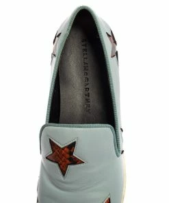 Buy 🥰 Stella McCartney Blue Faux Leather Binx Star Platform Slip On 👟 Sneakers Size 39 For 👩 Women ✨ -Stella McCartney Shop luxury women stella mccartney used shoes p393833 002