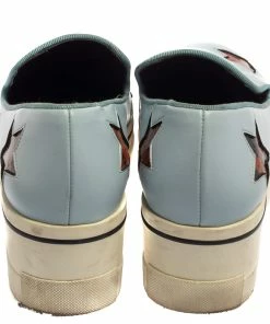 Buy 🥰 Stella McCartney Blue Faux Leather Binx Star Platform Slip On 👟 Sneakers Size 39 For 👩 Women ✨ -Stella McCartney Shop luxury women stella mccartney used shoes p393833 006