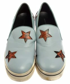 Buy 🥰 Stella McCartney Blue Faux Leather Binx Star Platform Slip On 👟 Sneakers Size 39 For 👩 Women ✨ -Stella McCartney Shop luxury women stella mccartney used shoes p393833 008