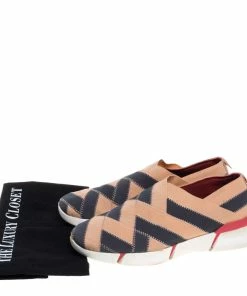 Buy 🧨 Stella McCartney Beige/Grey Elastic Slip On 👟 Sneakers Size 39 For 👩 Women 🌟 -Stella McCartney Shop luxury women stella mccartney used shoes p395173 008