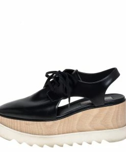 New 💯 Stella McCartney Black Faux Leather Elyse Cut Out Derby 👟 Sneakers Size 39 For 👩 Women 🔥 -Stella McCartney Shop luxury women stella mccartney used shoes p396235 004