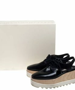 New 💯 Stella McCartney Black Faux Leather Elyse Cut Out Derby 👟 Sneakers Size 39 For 👩 Women 🔥 -Stella McCartney Shop luxury women stella mccartney used shoes p396235 008