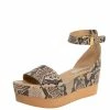 New 💯 Stella McCartney Beige/Black Faux Python Ankle Strap Wedges Size 40 For 👩 Women 🧨 -Stella McCartney Shop luxury women stella mccartney used shoes p401283 005