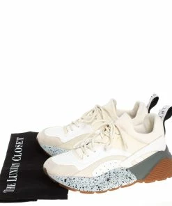 Discount 👏 Stella McCartney White/Beige Faux Leather And Suede Eclypse Chunky 👟 Sneakers Size 39 For 👩 Women 😍 -Stella McCartney Shop luxury women stella mccartney used shoes p402581 010