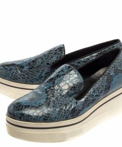 Brand new 🎉 Stella McCartney Blue Python Embossed Leather Binx Platform 👟 Sneakers Size 39 For 👩 Women 💯 -Stella McCartney Shop luxury women stella mccartney used shoes p402812 006