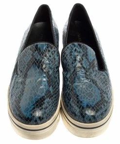 Brand new 🎉 Stella McCartney Blue Python Embossed Leather Binx Platform 👟 Sneakers Size 39 For 👩 Women 💯 -Stella McCartney Shop luxury women stella mccartney used shoes p402812 007