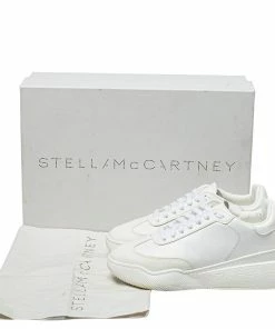 Budget 🔥 Stella McCartney White Faux Leather Lace Up 👟 Sneakers Size 37 For 👩 Women 🥰 -Stella McCartney Shop luxury women stella mccartney used shoes p407403 008