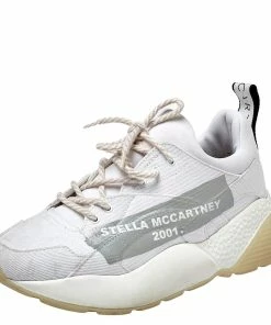 Brand new 🔔 Stella McCartney White Fabric Eclypse Low Top 👟 Sneakers Size 40 For 👩 Women ✔️