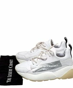 Brand new 🔔 Stella McCartney White Fabric Eclypse Low Top 👟 Sneakers Size 40 For 👩 Women ✔️ -Stella McCartney Shop luxury women stella mccartney used shoes p407800 007