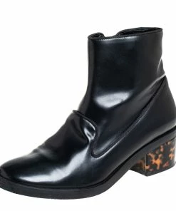Coupon ๐ Stella McCartney Black Faux Leather Zip Booties Size 37.5 For ๐ฉ Women โจ
