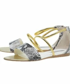 Best Pirce 😉 Stella McCartney Faux Python Chain Detail Flat 🩴 Sandals Size 38.5 For 👩 Women 😍 -Stella McCartney Shop luxury women stella mccartney used shoes p41280 004