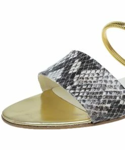 Best Pirce 😉 Stella McCartney Faux Python Chain Detail Flat 🩴 Sandals Size 38.5 For 👩 Women 😍 -Stella McCartney Shop luxury women stella mccartney used shoes p41280 009
