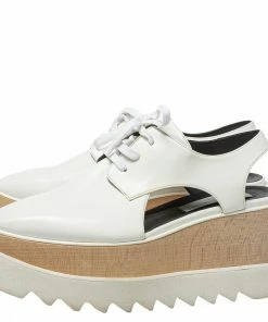 Brand new ✔️ Stella McCartney White Leather Elyse Cutout Platform Derby Size 37 For 👩 Women 🎉 -Stella McCartney Shop luxury women stella mccartney used shoes p413091 009