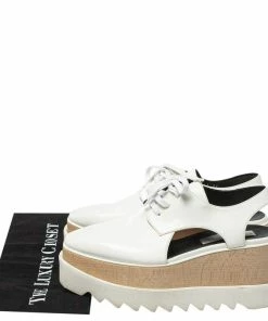 Brand new ✔️ Stella McCartney White Leather Elyse Cutout Platform Derby Size 37 For 👩 Women 🎉 -Stella McCartney Shop luxury women stella mccartney used shoes p413091 1617617462 009