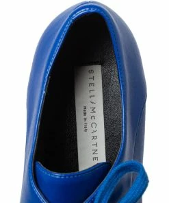 Deals ✔️ Stella McCartney Blue Faux Leather Platform Derby Size 38 For 👩 Women ⌛ -Stella McCartney Shop luxury women stella mccartney used shoes p413106 005