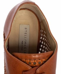 Best Pirce 😀 Stella McCartney Brown Faux Cut Out Leather Elyse Platform Derby Size 37 For 👩 Women 👏 -Stella McCartney Shop luxury women stella mccartney used shoes p413136 006