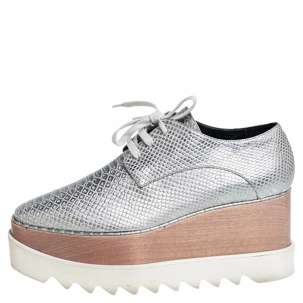 Coupon ๐งจ Stella McCartney Silver Python Embossed Leather Elyse Platform Derby Size 38 For ๐ฉ Women โ 4 Coupon ๐งจ Stella McCartney Silver Python Embossed Leather Elyse Platform Derby Size 38 For ๐ฉ Women โ - Image 2