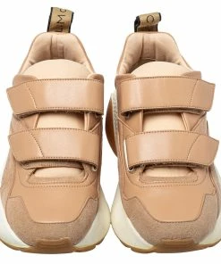 Promo 💯 Stella McCartney Beige Faux Leather Eclypse Velcro Low Top 👟 Sneakers Size 39 For 👩 Women ✨ -Stella McCartney Shop luxury women stella mccartney used shoes p425035 001