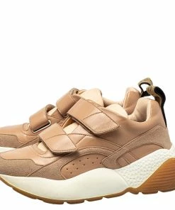 Promo 💯 Stella McCartney Beige Faux Leather Eclypse Velcro Low Top 👟 Sneakers Size 39 For 👩 Women ✨ -Stella McCartney Shop luxury women stella mccartney used shoes p425035 009