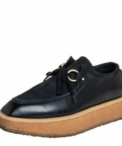 Best deal ⭐ Stella McCartney Black Suede And Faux Leather Lace Up 👟 Sneakers Size 36.5 For 👩 Women 🔔