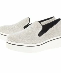 Promo ⌛ Stella McCartney Silver Glitter Binx Platform Slip On Skate 👟 Shoes Size 39 For 👩 Women 🤩 -Stella McCartney Shop luxury women stella mccartney used shoes p42947 004