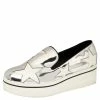 Buy ❤️ Stella McCartney Metallic Silver Faux Leather Binx Star Platform Slip On 👟 Sneakers Size 39 For 👩 Women 😍 -Stella McCartney Shop luxury women stella mccartney used shoes p433623 004