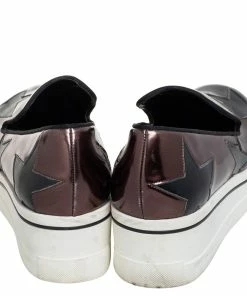 Discount 😍 Stella McCartney Metallic Bronze Faux Leather Binx Star Platform Slip On 👟 Sneakers Size 40 For 👩 Women ❤️ -Stella McCartney Shop luxury women stella mccartney used shoes p438891 006