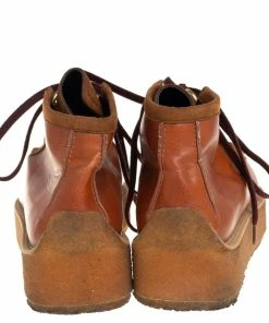 Discount 🤩 Stella McCartney Brown Faux Suede And Faux Leather Clipper Platform High Top 👟 Sneakers Size 41 For 👩 Women 😉 -Stella McCartney Shop luxury women stella mccartney used shoes p440680 002