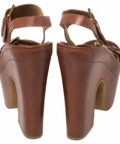 Best reviews of 🌟 Stella McCartney Brown Faux Leather Buckle Block Heel Platform 🩴 Sandals Size 40 For 👩 Women 🔥 -Stella McCartney Shop luxury women stella mccartney used shoes p447151 007